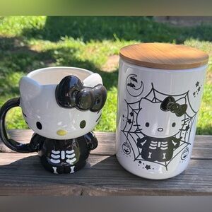 Hello Kitty Skeleton Mug and cellar/Jar Set